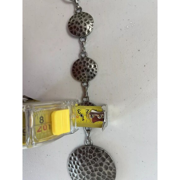 No Boundaries Women's Silver Tone Hammered Metal Belly Link Chain Waist Belt S/M - Picture 3 of 5